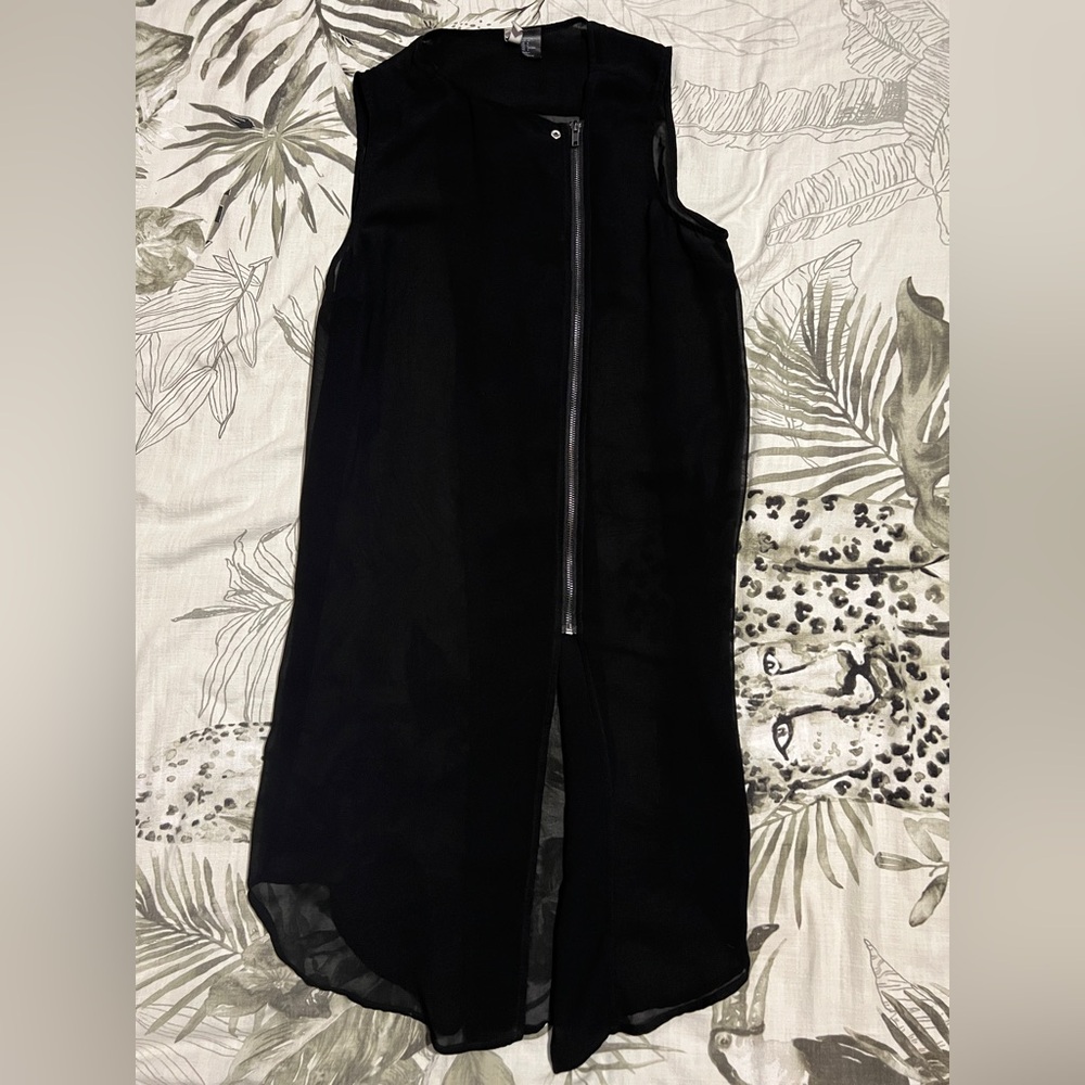 H&M Sheer Sleeveless Zip-up Tunic